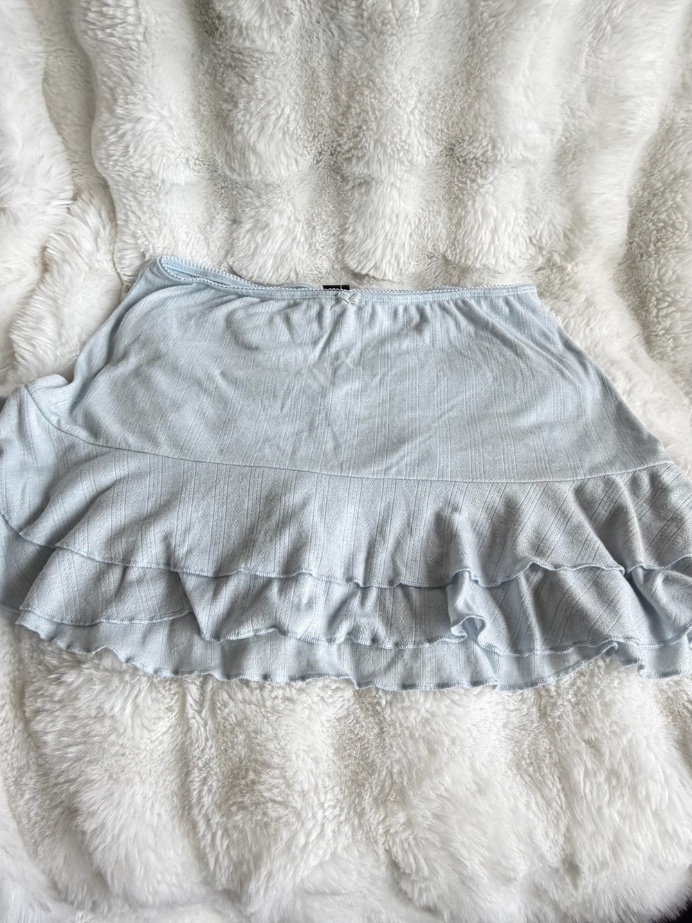 Light Blue Ruffle skirt with shorts attached